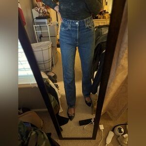 Reformation Cynthia high rise straight long jeans size 25